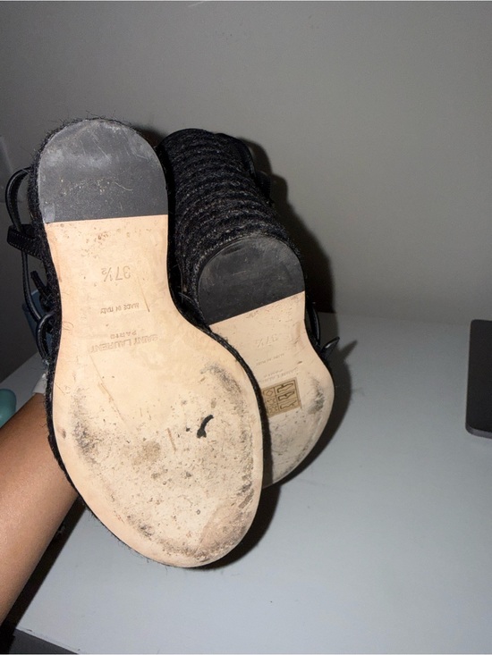 Saint Laurent Black YSL Logo Strappy Sandals